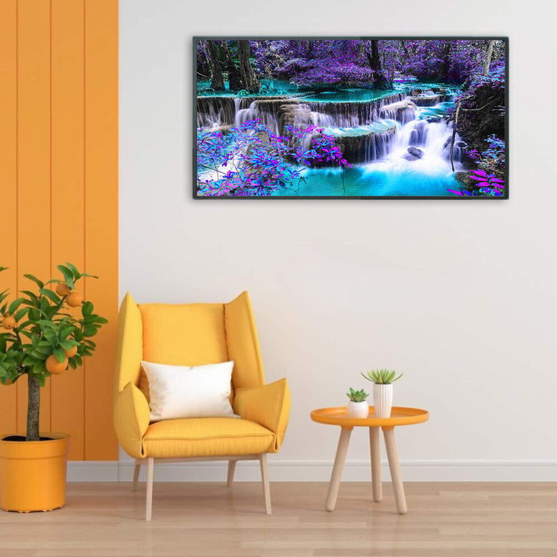 Forest Waterfall Frameless Picture Oil Paint By Numbers Hand Painted Pictur