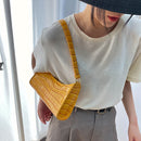 PU Alligator Pattern Underarm Bag Women Retro Solid Color Handbag (Orange)