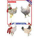 Christmas Ornaments 4 Piece Chicken with Scarf Xmas Tree During Decorations