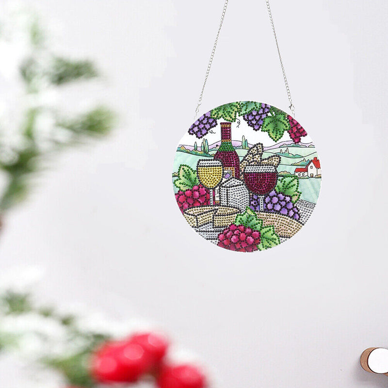 DIY Special Diamond Painting Pendant Kit Round Art Ornament Handmade Craft