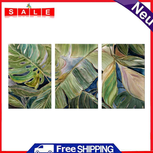 Leaf Oil Paint By Numbers Kits DIY Handpainted on Canvas Wall Art Picture Crafts