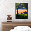 DIY Hand Painted Paint By Numbers Oil Canvas Pictures Evening Cabin Ornament Kit