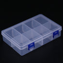 8x Adjustable Clear Storage Box Plastic Jewelry Display Container Office