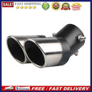 Universal Car Exhaust Tip Rolled Edge 1 to 2 Auto Muffler Silencer Black+Si