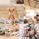 Wooden Sleigh Christmas Tree Hanging Ornaments Shop Window Pendant Xmas Decor
