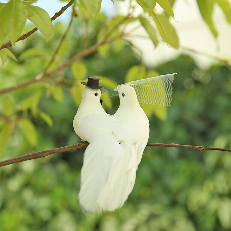 2pcs/set Wedding Photography Props Simulation Birds Artificial Foam Couple Bird