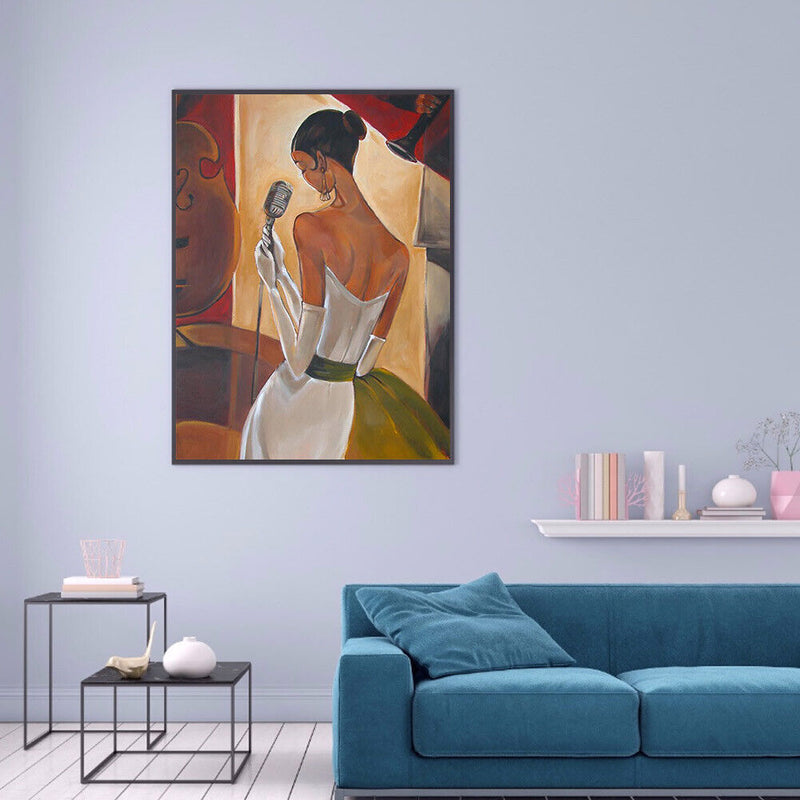 Women Singer Wear Dress Paint By Number Frameless Hand Painted Oil Picture DIY