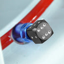 4pcs Dice Style Car Tire Wheel Tyre Caps Valve Stem Dust Covers (Black)