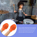 2x Silicone Drum Stick Sleeve Drumstick Practice Tips Mute Damper (Orange) Newly