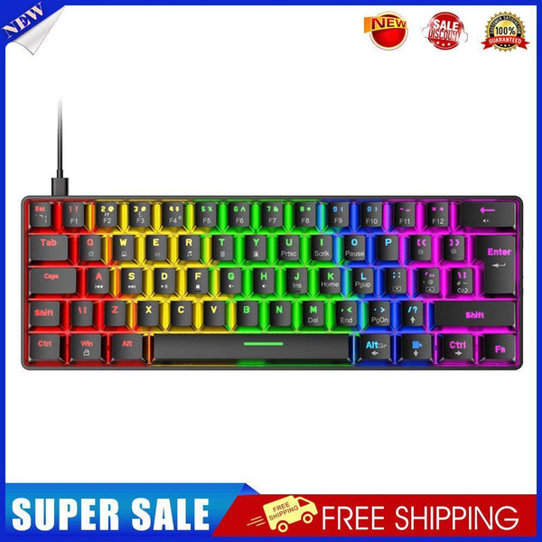 T60 Mechanical Gaming Keyboard Blue Switch 62 Key Keyboard for PC (Black)