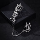Jewelry Bride Ring Rhinestone Wedding Party Double Finger Conjoined Ring