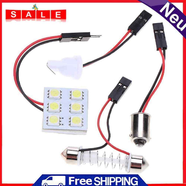 DC 12V 5050 6SMD LED White Light Car Interior T10 Festoon BA9s Lamp Panel