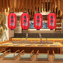 Spray Painting Lantern Fabric Cloth Sushi Restaurant Decor Suspending Lantern