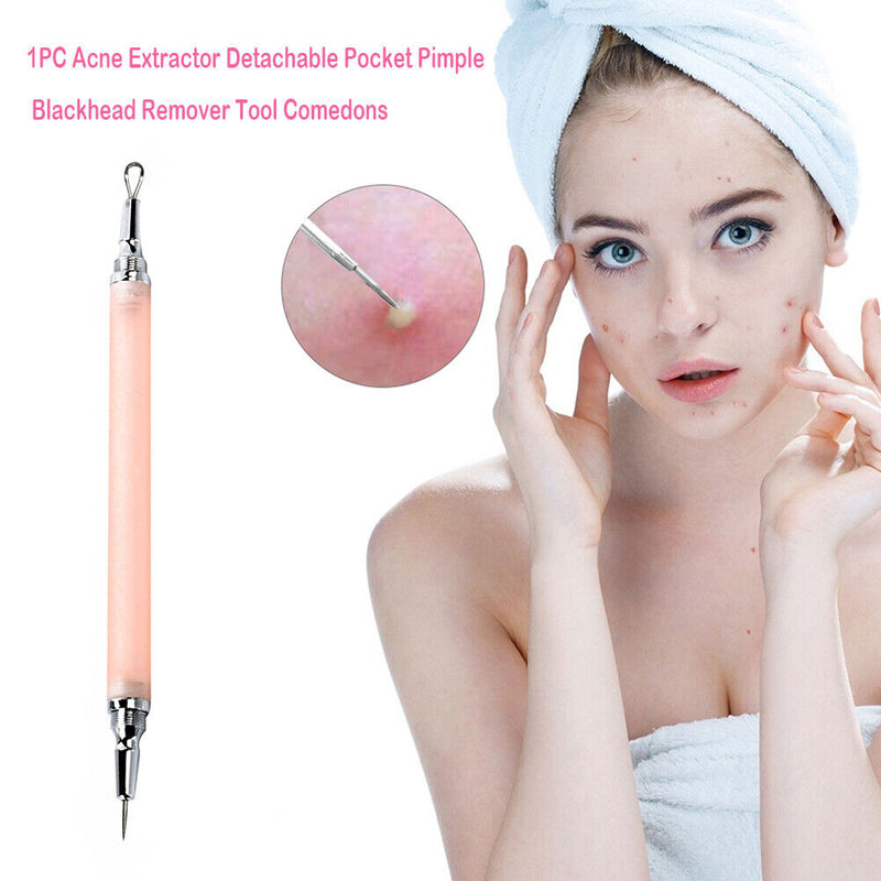 Portable Double-Head Face Blackhead Acne Remover Needle Pimple Blemish Extractor