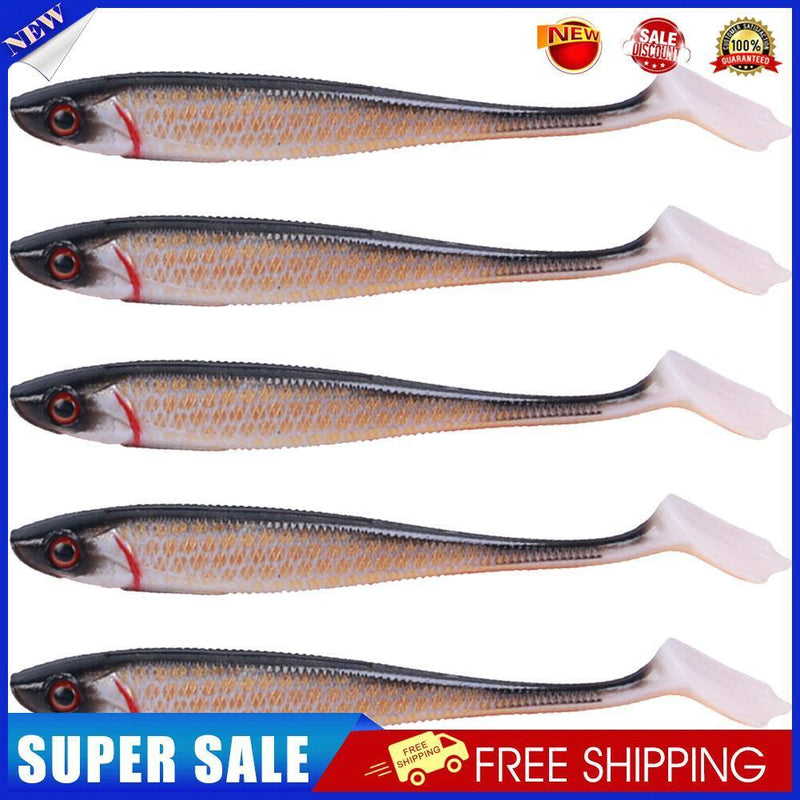 5pcs Simulation Spinpoler 9cm 5.6g Lures Artificial Soft Fishing Bait (B)