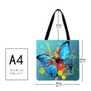 Butterfly Printed Shoulder Shopping Bag Casual Large Tote Handbag (40*40cm)