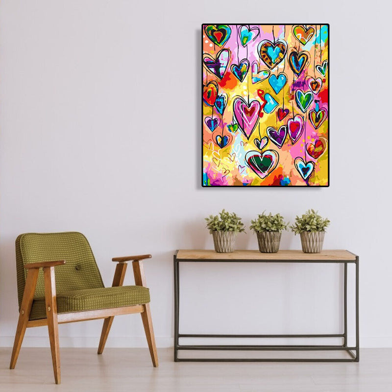 Painting By Numbers DIY Love Heart Canvas Oil Wall Picture for Living Room Kit