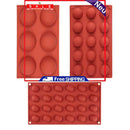 Chocolate Mold 3 Pack Semi Sphere Molds for Making Cake / Jelly / Foam / Soap