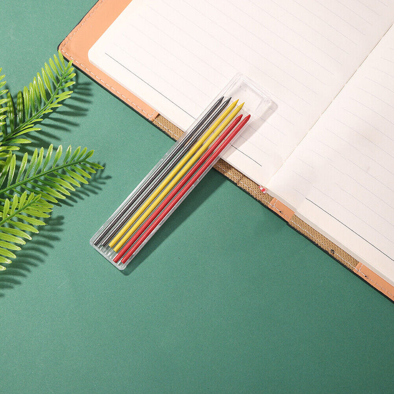 Solid Carpenter Pencil with Refill Leads Woodwork Marker (Red Black Yellow)