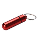 Portable Aluminum Pill Bottle Box Case Waterproof Tablets Drug Holder Keychain