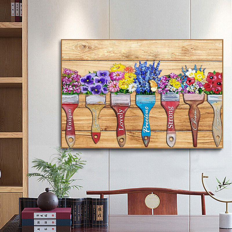5D Diamond Painting Letter Flower Set Full Square Mosaic Picture DIY Home Dec