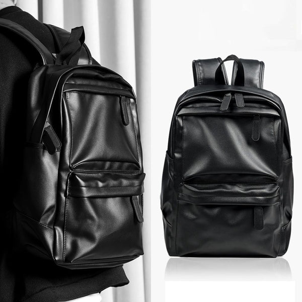 Women Men Travel Large School Bag Leather Rucksack Laptop Backpack