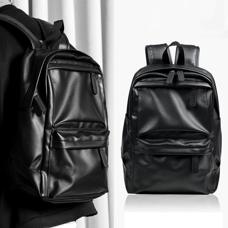 Women Men Travel Large School Bag Leather Rucksack Laptop Backpack