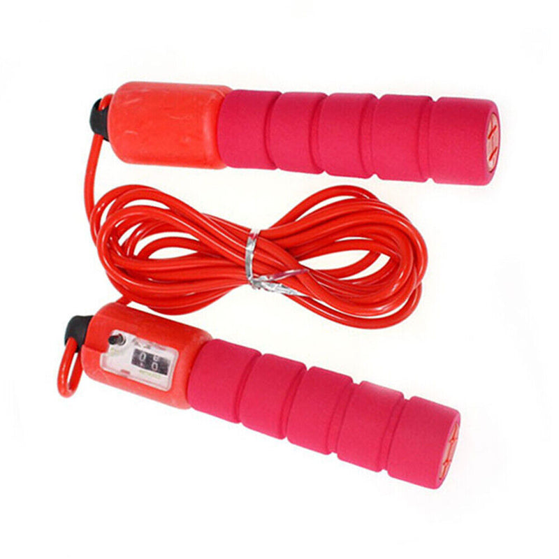 Professional Skipping Rope Counting Fitness Sports PVC Jump Rope (Rose Red)