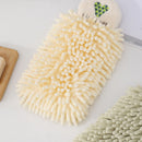 Soft Chenille Hand Towel Kitchen Bathroom Super Absorbent Towels (Yellow)