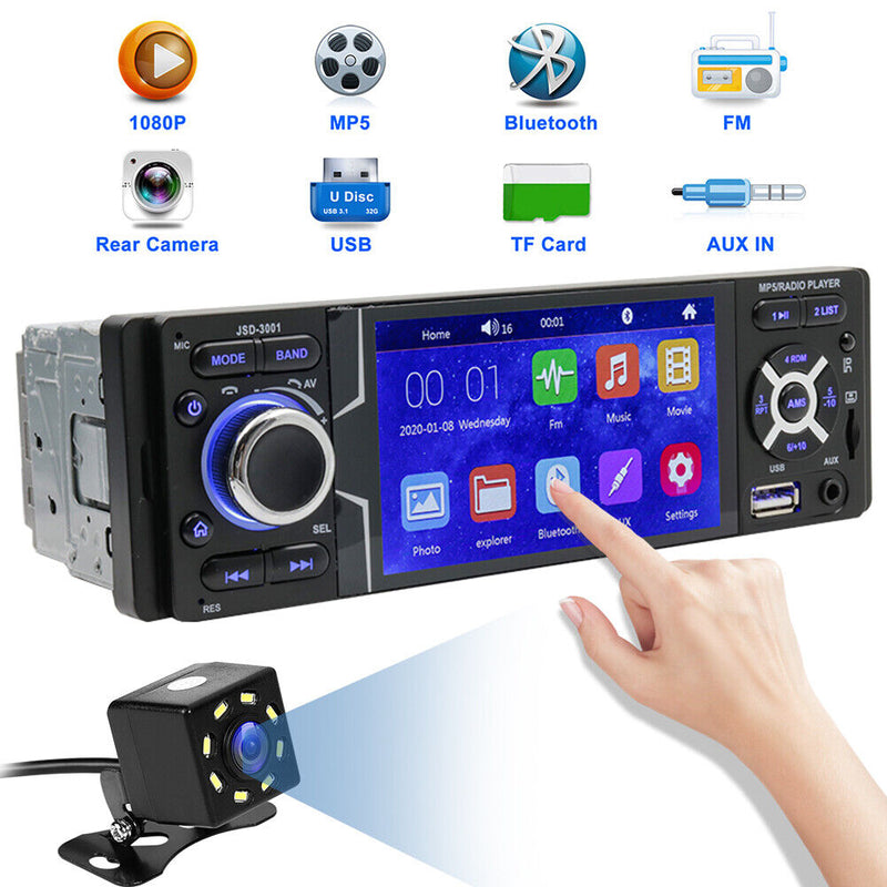 JSD-3001 Car Stereo 4.1 inch Screen Radio + AUX Cable + Rearview Camera Newly