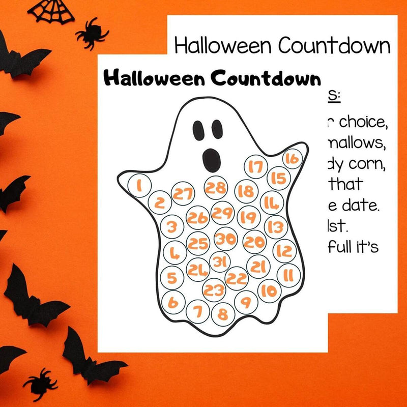 Halloween Countdown Calendar Poster Festive Atmosphere Pendant Wall Decor`