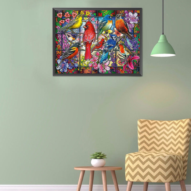 5D Diamond Painting Kit DIY Colorful Birds Full Square Drill Mosaic Picture Wall