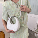 Fashion Crossbody Bags Niche Design Women Round PU Leather Shoulder Handbags