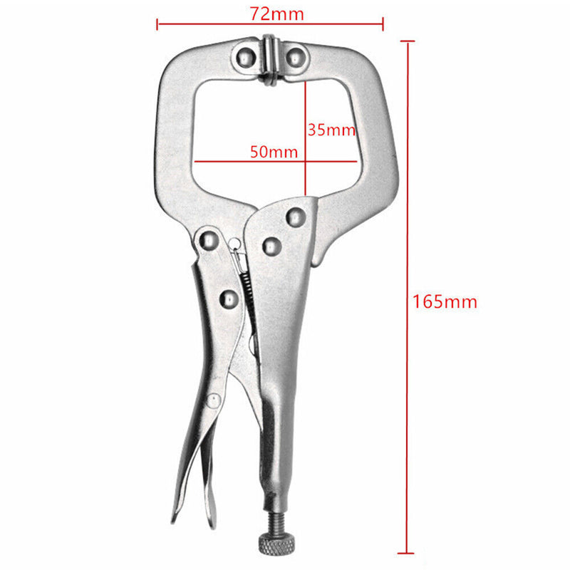 Carbon Steel Woodworking Welding C-Shaped Clamps Flat Locking Grip Pliers Newly