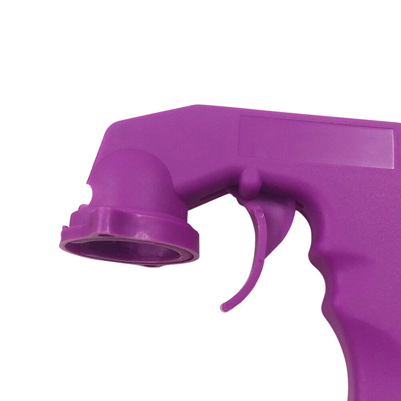 Aerosol Paint Spray Gun Handle Full Grip Sprayer Sprinkler Adapter (Purple)