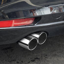 Dual Outlet Car Exhaust Tip Stainless Steel Auto Muffler Silencer Black+Sil