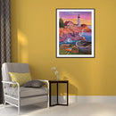 5D DIY Diamond Painting Seaside Lighthouse Full Round Drill Art Crafts Mosaic