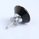 10X 40mm Diamond Shape Crystal Glass Drawer Cabinet Pull Handle Knob Black