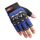Anti-Skid MTB Bicycle Motorcycle Bike Protective Gloves (Blue Half Finger) Newly