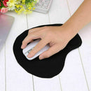 ANTI-SLIP BLACK MOUSE MAT PAD WITH FOAM WRIST SUPPORT REST N3F5 S6E6 & PC W4V8