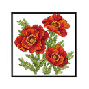 17x17cm Needlework Kit DIY Cross Stitch 14CT Stamped (H452 Red Flower)
