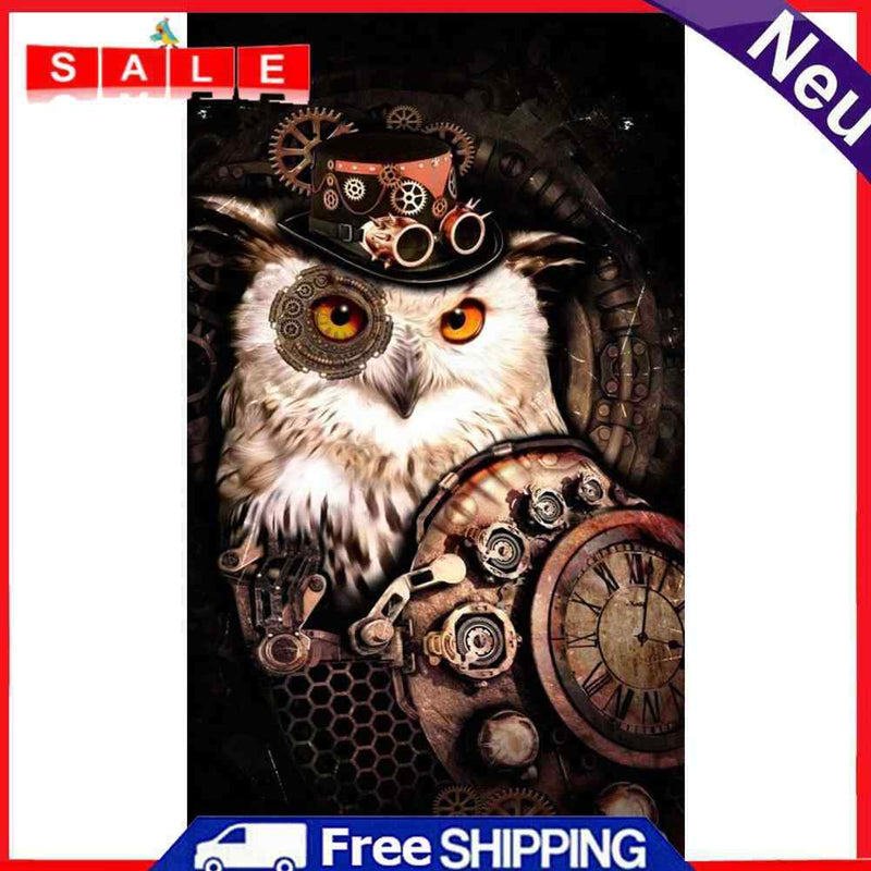 5D DIY Full Square Drill Diamond Paint Robot Owl Mosaic Rhinestone Art Picture
