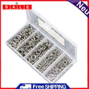 250pcs 5-Size Stainless Steel Fishing Split Rings Double Bow Connector