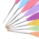 8pcs Aluminum Needle Plastic Handle Yarn Stitching Weave Crochet Hooks Kit
