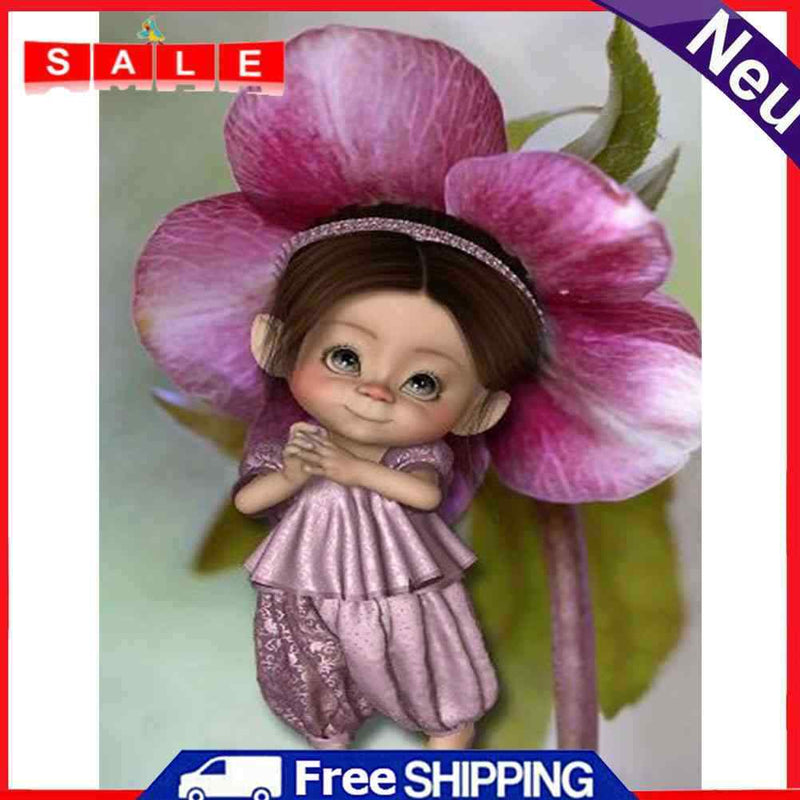 DIY Diamond Painting Kits Full Round Drill Purple Girl Mosaic Home Decoration