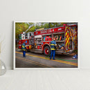 5D Diamond Painting DIY Fire Truck Full Round Drill Mosaic Rhinestone Picture