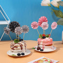 Celebration Decoration Kids Colorful 4 Pcs/Set Cake Insert Round Folding Fan