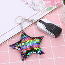 Colorful Sequins Keychain Star Shining Girl Backpack Jewelry (Multicolor)