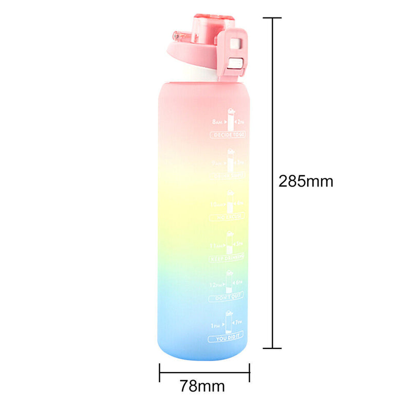 1000ML One-button Lock Sports Water Cup Leak-proof for Gym Outdoor (Pink) Newly