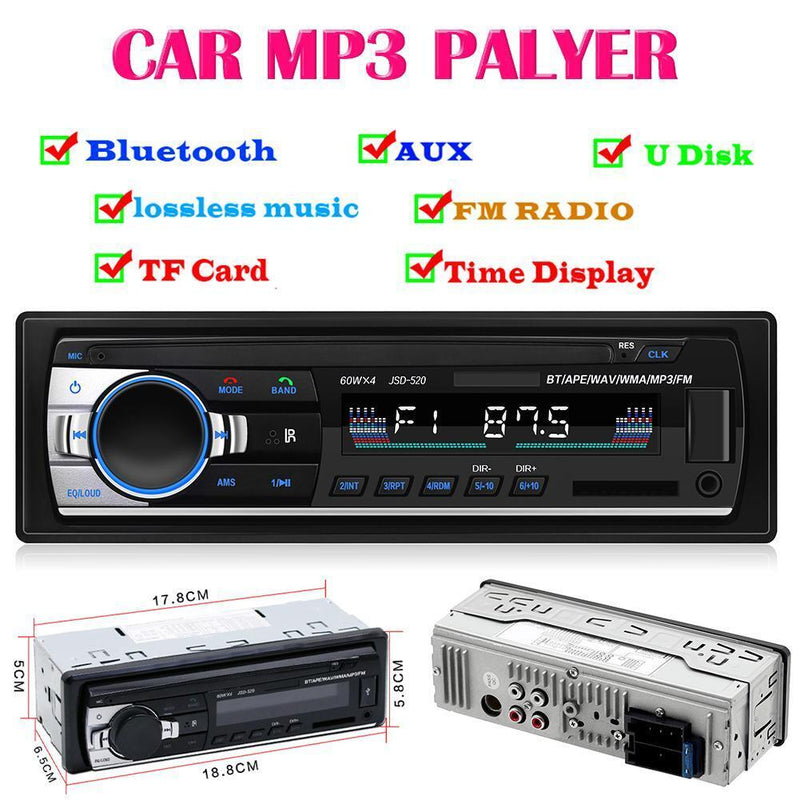 Universal Car MP3 Player In Dash Aux Input Bluetooth 4.0 FM Radio Receiver